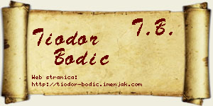 Tiodor Bodić vizit kartica